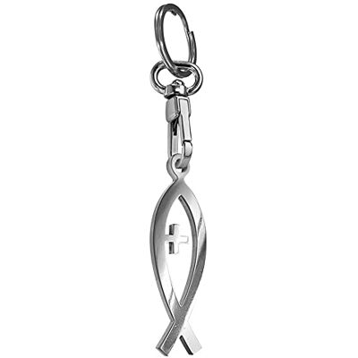 Avisa nyckelring i rostfritt stål "Ichthys skylt" (silver) Avisa nyckelring i rostfritt stål "Ichthys skylt" (silver)