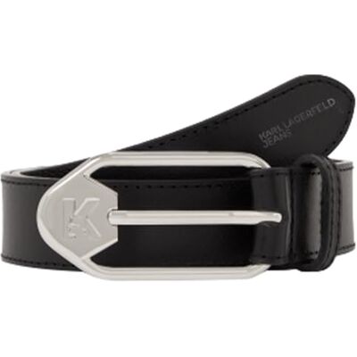 KARL LAGERFELD JEANS K Logo Buckle läderbälte bälte, svart, 95 cm dam KARL LAGERFELD JEANS K Logo Buckle läderbälte bälte, svart, 95 cm dam