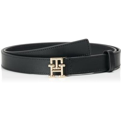 Tommy Hilfiger Kvinnors bälte logotyp 2,5 cm läder, Beige (svart), 100 Tommy Hilfiger Kvinnors bälte logotyp 2,5 cm läder, Beige (svart), 100