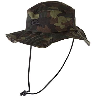 Quiksilver Bushmaster solskydd för män, hinkhatt med slappt visir, Kamouflage, S-M Quiksilver Bushmaster solskydd för män, hinkhatt med slappt visir, Kamouflage, S-M