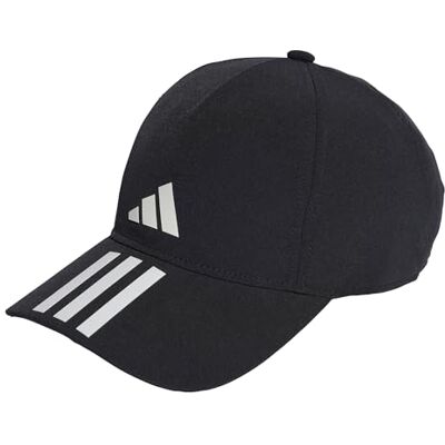 adidas Unisex Vuxen 3-Stripes AEROREADY Running Training Baseball Cap, Black/White/White, XXS adidas Unisex Vuxen 3-Stripes AEROREADY Running Training Baseball Cap, Black/White/White, XXS