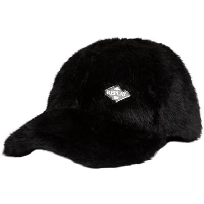Replay Damkeps av teddy-päls, svart 0098 (svart), S/M, 0098 SVART, M Replay Damkeps av teddy-päls, svart 0098 (svart), S/M, 0098 SVART, M