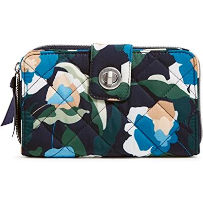 Vera Bradley dam prestanda twill vändlås plånbok med RFID-skydd, nedsänkt blommor, en storlek Vera Bradley dam prestanda twill vändlås plånbok med RFID-skydd, nedsänkt blommor, en storlek