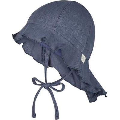 Sterntaler Unisex barn bomull muslin med knytband solhatt, blå, 45 Sterntaler Unisex barn bomull muslin med knytband solhatt, blå, 45
