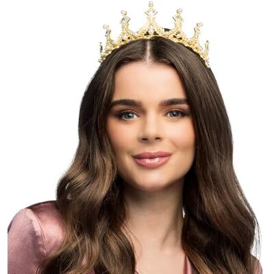 Boland Tiara drottning, hårband, krona, diadem, prinsessa, tillbehör för bröllop, JGA och karneval Boland Tiara drottning, hårband, krona, diadem, prinsessa, tillbehör för bröllop, JGA och karneval