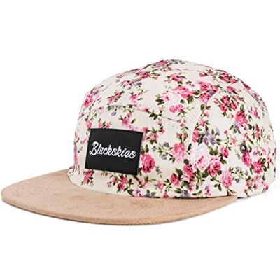 Blackskies 5-panel keps med blommönster unisex baseballkeps, Sakura, en storlek Blackskies 5-panel keps med blommönster unisex baseballkeps, Sakura, en storlek