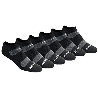 Saucony löparstrumpor för män (paket med 6), Svart, Shoe Size 15-17 Saucony löparstrumpor för män (paket med 6), Svart, Shoe Size 15-17