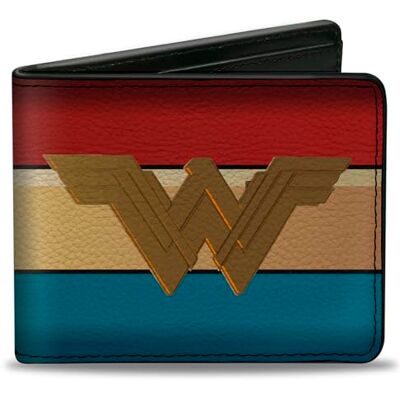 Buckle-Down herr dubbelvikt plånbok Wonder Woman tvåfaldig, Flerfärgad, 4.0" x 3.5 Buckle-Down herr dubbelvikt plånbok Wonder Woman tvåfaldig, Flerfärgad, 4.0" x 3.5