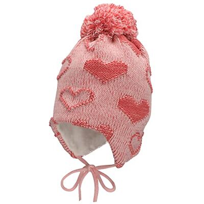 Sterntaler Flickor GOTS pompössa hjärtmössa, rosa, 51 Sterntaler Flickor GOTS pompössa hjärtmössa, rosa, 51