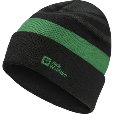 Jack Wolfskin Stripy stickad mössa K unisex barn basker, Grön (grön), M Jack Wolfskin Stripy stickad mössa K unisex barn basker, Grön (grön), M
