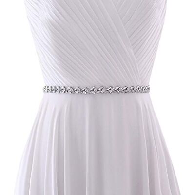 HONGMEI womens Rhinestone Thin Bridal Wedding Handmade Sash Bride Bridesmaid Belt Dress, White, One Size HONGMEI womens Rhinestone Thin Bridal Wedding Handmade Sash Bride Bridesmaid Belt Dress, White, One Size
