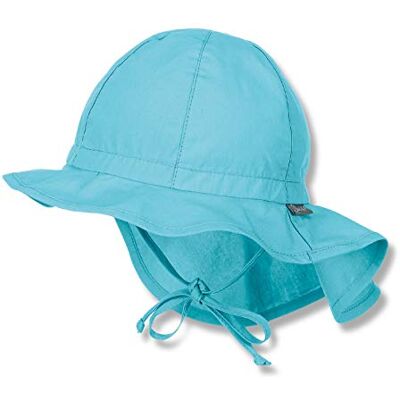 Sterntaler Unisex baby solhatt med nackskydd mössa, Turkos, 47 Sterntaler Unisex baby solhatt med nackskydd mössa, Turkos, 47