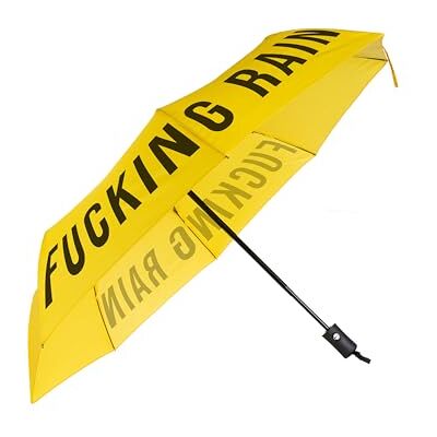 FISURA Originalt hopfällbart paraply ”f*cking rain”. Mini paraply i gult och svart. Litet damparaply. Unikt paraply. Automatiskt hopfällbart paraply. Resparaply. FISURA Originalt hopfällbart paraply ”f*cking rain”. Mini paraply i gult och svart. Litet damparaply. Unikt paraply. Automatiskt hopfällbart paraply. Resparaply.