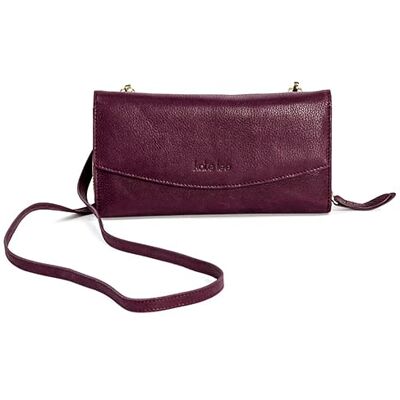 Kate Lee Bordeaux avec intérieur Portefeuille Sac à bandoulière en Cuir NLIYANE interiör plånbok korthållare väska två läder och kedjor axelremmar Kate Lee Bordeaux avec intérieur Portefeuille Sac à bandoulière en Cuir NLIYANE interiör plånbok korthållare väska två läder och kedjor axelremmar