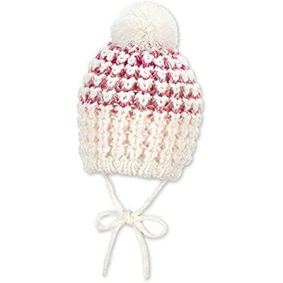 Sterntaler Baby flicka stickad mössa tofs mössa, ecru, 51 cm Sterntaler Baby flicka stickad mössa tofs mössa, ecru, 51 cm