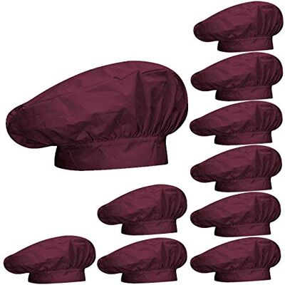 MISEMIYA Mössa fransk köksmössa kockmössa kock hatt svamp form Ref.918 rödbrun, 10 st MISEMIYA Mössa fransk köksmössa kockmössa kock hatt svamp form Ref.918 rödbrun, 10 st