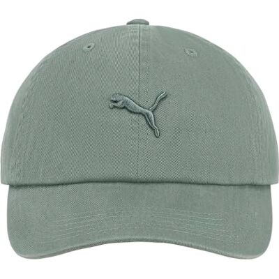PUMA Women's Tonal JumpCat Washed Cotton Twill Adjustable Baseball Cap, Green Moon PUMA Women's Tonal JumpCat Washed Cotton Twill Adjustable Baseball Cap, Green Moon