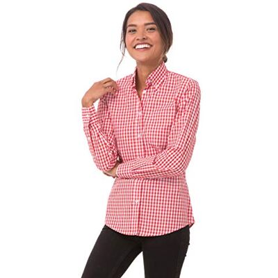 Chef Works Gingham-klänning damskjorta, röd och vit rutig X-small Chef Works Gingham-klänning damskjorta, röd och vit rutig X-small