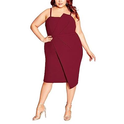 City Chic Dam Plus Size Klänning Förtrollande Ff, Sangria, 40 City Chic Dam Plus Size Klänning Förtrollande Ff, Sangria, 40