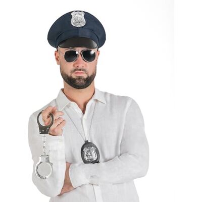Ciao Police Dress Kit (hatt, glasögon, märke, handbojor) Ciao Police Dress Kit (hatt, glasögon, märke, handbojor)