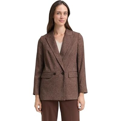 TOM TAILOR damblazer, 39157 – Mörk Pecan Brown Struktur, 36 TOM TAILOR damblazer, 39157 – Mörk Pecan Brown Struktur, 36
