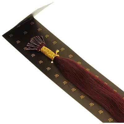 hair2heart hair 2heart 25 x Microring I-Tip Extensions av äkta ära, 50 cm, 1 g trådar, slät – färg 99j burgundy hair2heart hair 2heart 25 x Microring I-Tip Extensions av äkta ära, 50 cm, 1 g trådar, slät – färg 99j burgundy