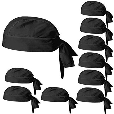 MISEMIYA Unisex Gorro 926 chef bandana hatt, svart, 100 st pack MISEMIYA Unisex Gorro 926 chef bandana hatt, svart, 100 st pack