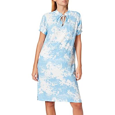 Timezone Dam tryckt smock klänning avslappnad klänning, Blå klippt ut blommor, S Timezone Dam tryckt smock klänning avslappnad klänning, Blå klippt ut blommor, S