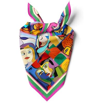 dscarf Damhalsduk 55 cm x 55 cm fyrkantig unisex pannband halsduk bandana hals huvudduk andas, Mänsklig design 2, 55cmx55cm dscarf Damhalsduk 55 cm x 55 cm fyrkantig unisex pannband halsduk bandana hals huvudduk andas, Mänsklig design 2, 55cmx55cm