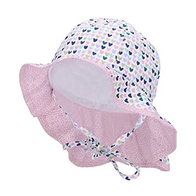 Sterntaler Unisex barn solhatt hjärtan barnhatt, vit, normal, Vit Sterntaler Unisex barn solhatt hjärtan barnhatt, vit, normal, Vit
