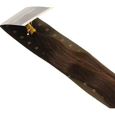 hair2heart 200 x Microring I-Tip Extensions av äkta äder, 50 cm, 1 g trådar, slät – färg 2 mörkbrun hair2heart 200 x Microring I-Tip Extensions av äkta äder, 50 cm, 1 g trådar, slät – färg 2 mörkbrun