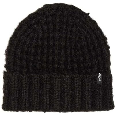 Levi's Kvinnors texturerade semester Beanie, Vanlig svart, One size Levi's Kvinnors texturerade semester Beanie, Vanlig svart, One size