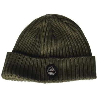 Timberland ribbad herrmössa med logotypplatta, one size Timberland ribbad herrmössa med logotypplatta, one size