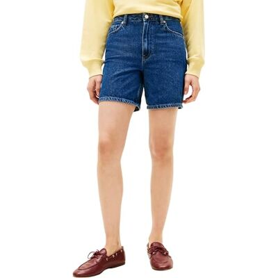 Tommy Hilfiger kvinnors DNM EMI rak kort Rw WW0WW48598, Denim, 31W/Nil Tommy Hilfiger kvinnors DNM EMI rak kort Rw WW0WW48598, Denim, 31W/Nil