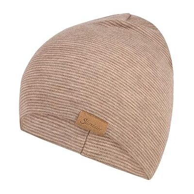 Sterntaler Beanie ränder, brun mel., 47 Sterntaler Beanie ränder, brun mel., 47