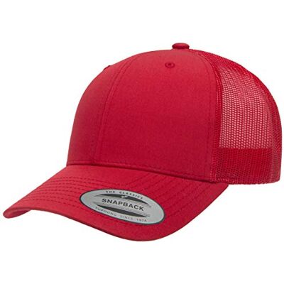 Yupoong Yp Classics retro truckerkeps hatt, Röd, en storlek Yupoong Yp Classics retro truckerkeps hatt, Röd, en storlek