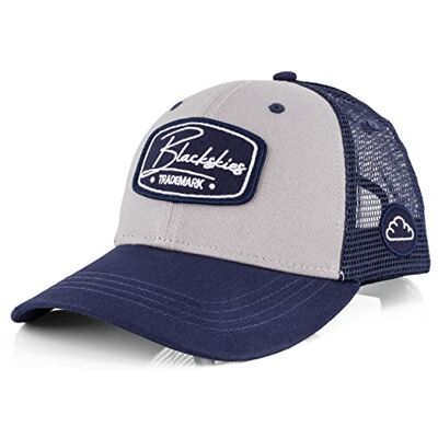 Blackskies ® Race Baseball Cap Män Kvinnor Premium Trucker Cap Snapback paraply mössa Basecap, Grå-marinblå, En Storlek Blackskies ® Race Baseball Cap Män Kvinnor Premium Trucker Cap Snapback paraply mössa Basecap, Grå-marinblå, En Storlek