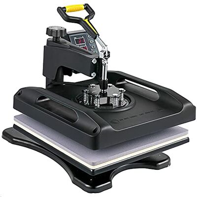 RICHRICH Svart textiltryck sublimeringsmaskin 1 000 W värmeöverföring 360° roterande skrivare för T-shirt keps hatt etc, varm press kombinerat 5 i 1 38 x 38 cm RICHRICH Svart textiltryck sublimeringsmaskin 1 000 W värmeöverföring 360° roterande skrivare för T-shirt keps hatt etc, varm press kombinerat 5 i 1 38 x 38 cm