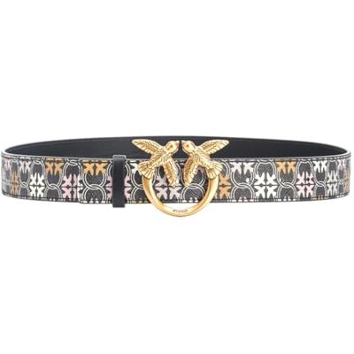 Pinko Love Berry H3 Belt PVC Logo Print Bälte, ZM7Q_Svart/Brun/Vit. Antik Go, XS Dam, Zm7q_svart/brun/vit. Antique Go, XS Pinko Love Berry H3 Belt PVC Logo Print Bälte, ZM7Q_Svart/Brun/Vit. Antik Go, XS Dam, Zm7q_svart/brun/vit. Antique Go, XS
