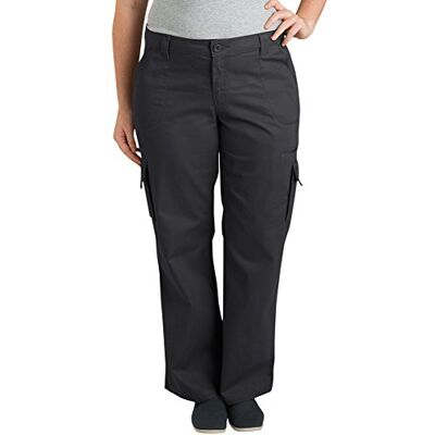 Dickies Dam plus-size avslappnad lastbyxa, Sköljad svart, 46 SE Dickies Dam plus-size avslappnad lastbyxa, Sköljad svart, 46 SE