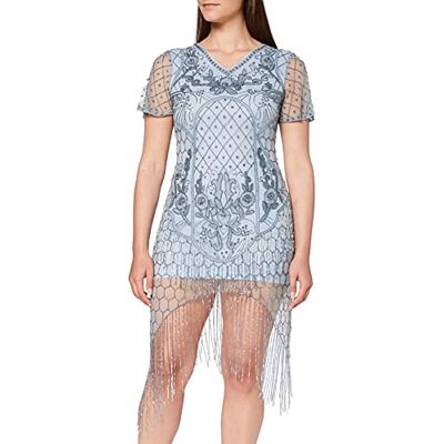 Frock and Frill Dam fantasistil broderad mössa ärm klänning cocktailklänning Frock and Frill Dam fantasistil broderad mössa ärm klänning cocktailklänning