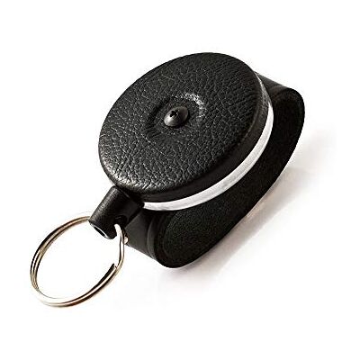 KEY-BAK 0481-819 nyckelrulle stabil kevlarrep med läderrem svart, KB 481 svart, flerfärgad KEY-BAK 0481-819 nyckelrulle stabil kevlarrep med läderrem svart, KB 481 svart, flerfärgad