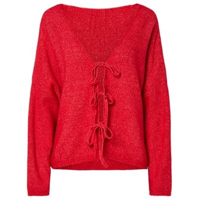 PIECES Pcosa Ls Rev V-hals slips stickad Pwp Bc, Goji Berry, L PIECES Pcosa Ls Rev V-hals slips stickad Pwp Bc, Goji Berry, L