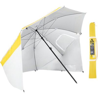 Cressi sedan 1946 Sunshell Max Parasol Paraply Vit/Gul/Svart Ø 250 cm Multifunktionellt Paraply Vindtätt med ventilerande fönster och sidopaneler, optimalt skydd mot regn och vind Cressi sedan 1946 Sunshell Max Parasol Paraply Vit/Gul/Svart Ø 250 cm Multifunktionellt Paraply Vindtätt med ventilerande fönster och sidopaneler, optimalt skydd mot regn och vind