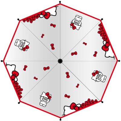 Cerdá Group Manuell Poe vuxen Hello Kitty paraply klar kupoldesign, stark och säker, med Hello Kitty Illustrations Cerdá Group Manuell Poe vuxen Hello Kitty paraply klar kupoldesign, stark och säker, med Hello Kitty Illustrations