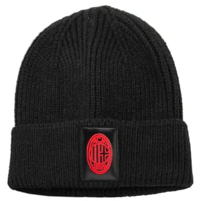 Ac Milan Skipperhatt med broderad läderlapp 100% PC Milan 143493, Svart, one size Ac Milan Skipperhatt med broderad läderlapp 100% PC Milan 143493, Svart, one size