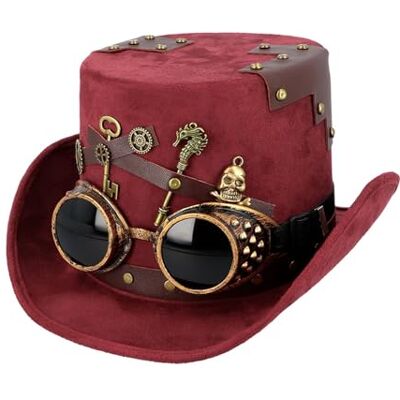 Boland – Hatt Keypunk för vuxna, huvudbonad för karnevaldräkter, karneval, temafest och festivaler, steampunk Boland – Hatt Keypunk för vuxna, huvudbonad för karnevaldräkter, karneval, temafest och festivaler, steampunk