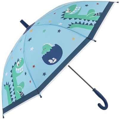 Idena 50115 – paraply av plast med dino-motiv, käppparaply med manuell öppning, diameter 83 cm och längd ca 66 cm, blå Idena 50115 – paraply av plast med dino-motiv, käppparaply med manuell öppning, diameter 83 cm och längd ca 66 cm, blå