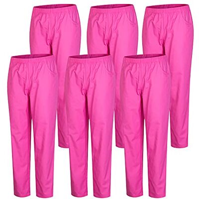 MISEMIYA Pack 6 st Sanitära PANTALON Unisex ELASTISK midja Sanitära UNIFORM MEDIC Uniform UNFIROM, Fuchsia, XS MISEMIYA Pack 6 st Sanitära PANTALON Unisex ELASTISK midja Sanitära UNIFORM MEDIC Uniform UNFIROM, Fuchsia, XS