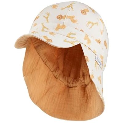Sterntaler Unisex skärmmössa tryckt med lejon och giraff solhatt, natur, 45 Sterntaler Unisex skärmmössa tryckt med lejon och giraff solhatt, natur, 45